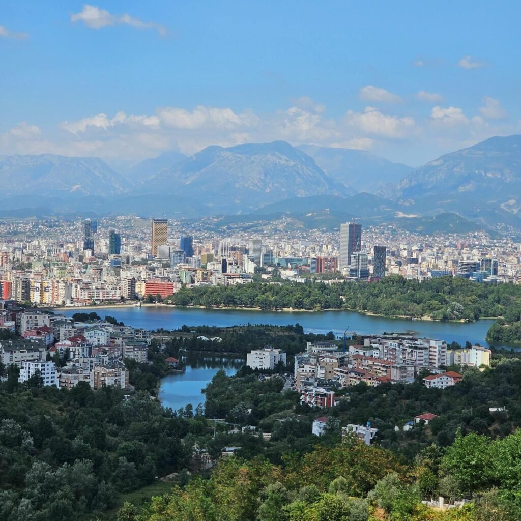 view of Albania's capital city Tirana