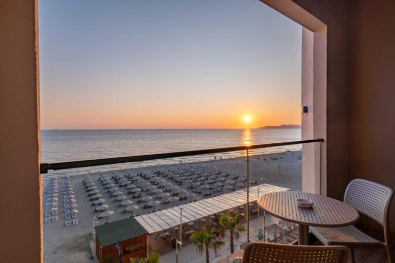 view of the beach from Hotel Aks in Durres, Albania