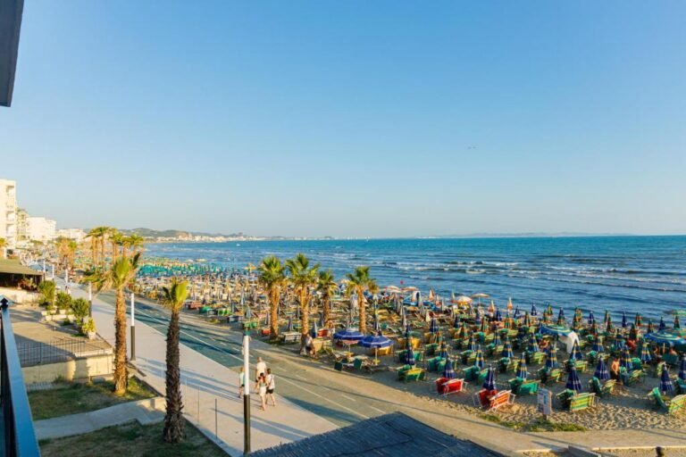 view of the beach in Hotel Saly in Durres, Albania