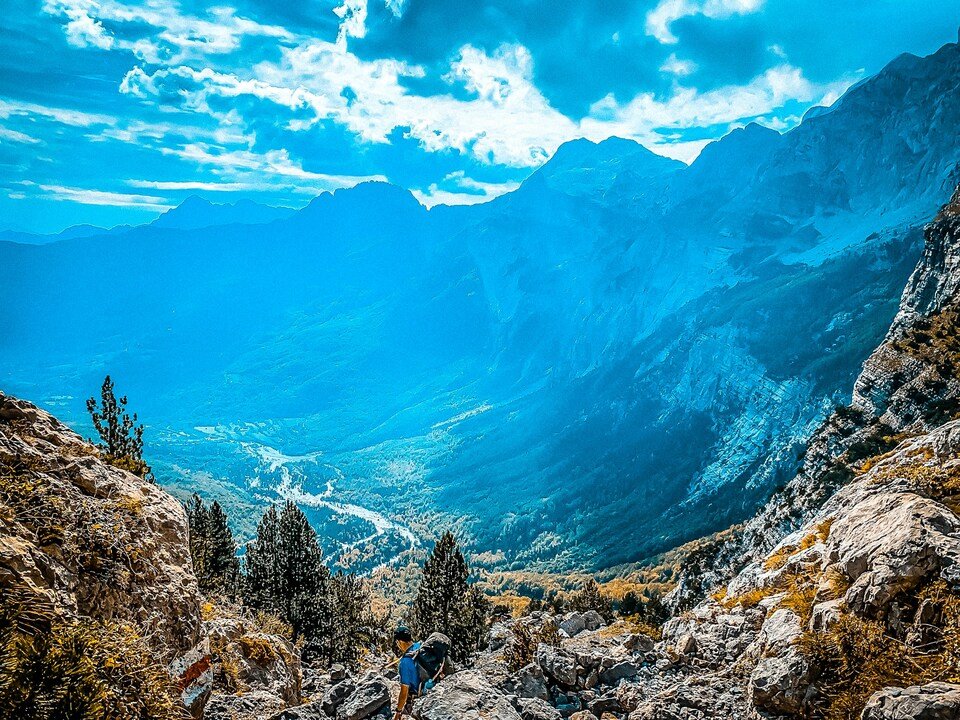 view of the Valbona Pass